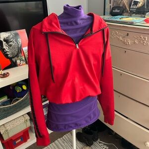 Small Garage red quarter zip